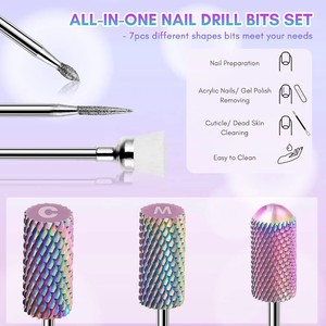 Juego de Brocas para Uñas, 7 Piezas, Brocas de Carburo de Tungsteno, Diamante y Cerámica - Product Image 5