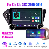 11.8 pouces 2K double boutons 2 Din QLED écran autoradio pour Kia Rio 3 K2 2010-2016 lecteur multimédia Android Auto Carplay