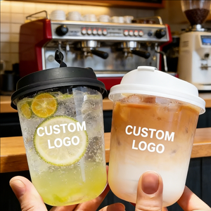 36oz 300cc Single Wall 90mm Diameter <b>Plastic</b> Juice <b>Cups</b> for Tea Ice Smoothie Juice Drinks - Product Image 1