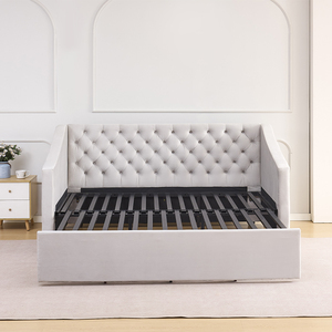 Cama King Size Moderna y Minimalista de Tela, Cama Queen Size Elegante y Suave de Alta Gama con Cajones de Almacenamiento - Product Image 2