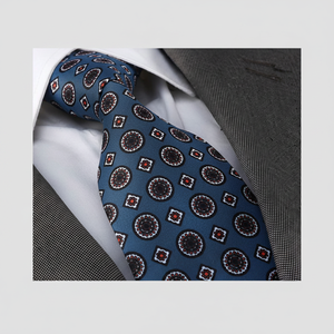 Geometric, Blue, Fashon <b>Tie</b>, Latest Italian Style <b>Neck</b> <b>Tie</b> Gold <b>Tie</b> AD8511 Exve Tr;trprovince201009142 - Product Image 2