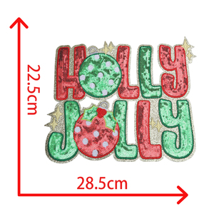 Parches de Fieltro Termoadhesivos Navideños con Diseño de Moda Inglesa, Adornos de PVC con Lentejuelas Bordadas para Bolsos y Abrigos - Product Image 5