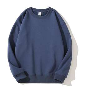 Nouveaux gilets à col rond rembourrés en polaire de renard argenté lourd de 400 g, unisexe, automne, ample, uni, 100 % coton, anti-boulochage - Product Image 2