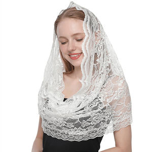 <span class=keywords><strong>Velo</strong></span> de Encaje al por Mayor, Mantilla Católica para Iglesia, Velos de Capilla para Misa Latina, Cubrecabezas para <span class=keywords><strong>Novia</strong></span>, Boda, Halloween - Product Image 1