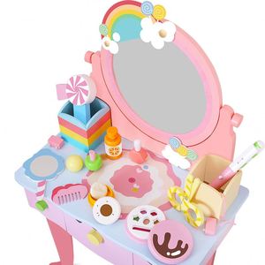 Juego de Mesa y Silla Mágicos para Niñas, Juguete de Madera Rosa, Tocador de Maquillaje de Juguete, Regalos Perfectos para Niñas - Product Image 3