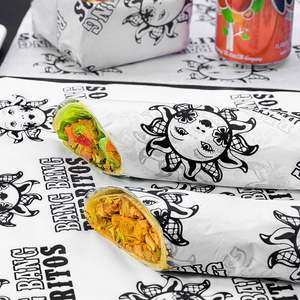 Disposable Custom Takeaway Fast Food Burger Wrap Packaging <b>Wrapping</b> <b>Paper</b> Nuggets Greaseproof <b>Paper</b> Sheets - Product Image 4