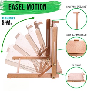 Caballete de estudio de artista de mesa ajustable de madera maciza tablero de dibujo de pintura de mesa de haya de madera resistente - Product Image 3