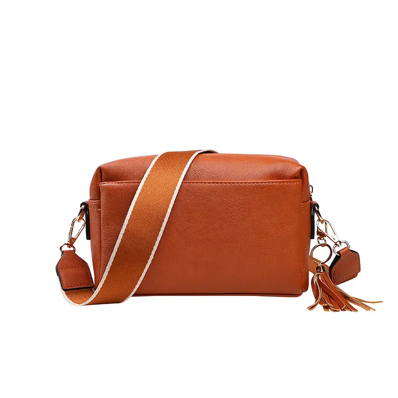 Kadınlar için üçlü Zip küçük Crossbody çanta kredi kartı yuvaları ile geniş kayış cep telefonu çantası omuz çantası cüzdan