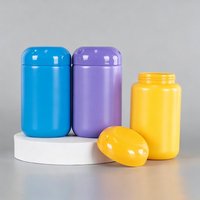 Bouteilles et pots vides colorés personnalisés de 220 ml en plastique pour poudre protéinée, capsules et pilules