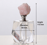 Mini-bouteilles modernes en verre cristal transparent pour huiles parfumées, décoration d'intérieur, avec bouchon en agate, artisanat en cristal