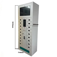 Casier de rangement intelligent 2026 à 18 portes avec serrure électronique, station de recharge pour téléphone, affichage publicitaire 21,5 pouces et couleurs variées pour restaurant