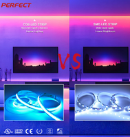 DC 24V RGBW COB Bakır LED Şerit Işık Esnek Wi-Fi/Uyarlanabilir IP20 Aynalı ve Oda Ortam Aydınlatması için