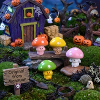 Figurine en résine 3D Kawaii en forme de champignon animal, peinte à la main, créative, mignonne et étrange, modèle de mascotte, cadeau tendance pour bureau, vente en gros