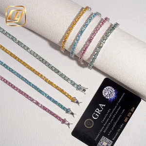 สร้อยคอเทนนิสทรงกลมประดับมอสซาไนต์เงินแท้ S925 สร้อยข้อมือเทนนิสเพชร เครื่องประดับฮิปฮอปสุดหรู ของขวัญสำหรับผู้ชายและผู้หญิง - Product Image 6