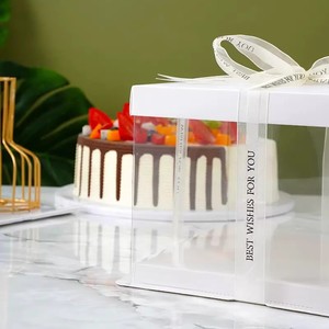 Прозрачная пластиковая квадратная коробка для торта, упаковка для торта - Product Image 2