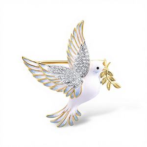Broche de Lujo con Diseño de Paloma, en Plata de Ley 925 con Circonita, para Mujer, Regalo de Boda o Compromiso - Product Image 1