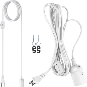 E26/E27 Support <span class=keywords><strong>de</strong></span> <span class=keywords><strong>lampe</strong></span> d'éclairage suspendu à douille Crochets <span class=keywords><strong>pour</strong></span> interrupteur <span class=keywords><strong>de</strong></span> vitesse Prises d'alimentation Extension Cordon lanterne suspendu Câble pratique <span class=keywords><strong>pour</strong></span> la maison - Product Image 1