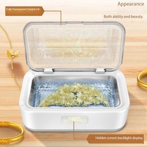 Limpiador Ultrasónico Portátil para Joyas, Inteligente, para el Hogar, para Dentaduras Postizas, Anillos, Gafas, Limpieza Sónica - Product Image 1