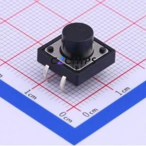 TC-1103-C-I Tactile Switch Through hole Component THT-4P,12x12mm Switch Single Pole Single Throw Round Button 2.6N Through Hole - Product Image 1