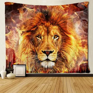 Tapiz de pared colgante de tigre león para dormitorio, decoración personalizada para sala de estar y dormitorio