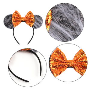 Novedad 2025: Accesorios para el Cabello de Fiesta de Halloween, Diadema con Orejas de Ratón, Lazo de Lentejuelas con Telaraña de Araña de Dibujos Animados para Niños - Product Image 6