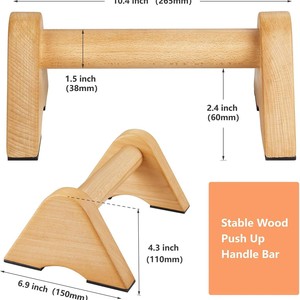 Barres parallèles en bois d'érable antidérapantes pour exercices de musculation à domicile - Product Image 2