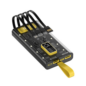 La maggior parte del prodotto di vendita in alibaba banche di potere trasparenti 20000mah 10000mah con il cavo incorporato 4 - Product Image 2