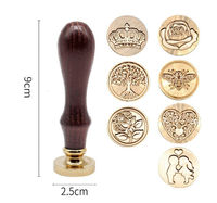 Sceau de cire personnalisé standard avec manche en bois remplaçable, impression numérique, design unique, papeterie décorative, souvenirs, Chine