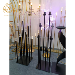 <strong>Tall</strong> Black Candle Holder Stand Wedding Props Road Lead European 9 Arms <strong>Candlestick</strong> for Wedding Hotel Home Decoration - Product Image 3