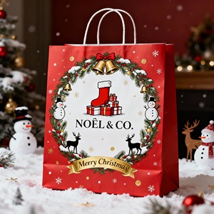 Custom Premium Christmas Gift <b>Bags</b> with High Quality Paper and Festive Designs for Holiday Season - Product Image 4