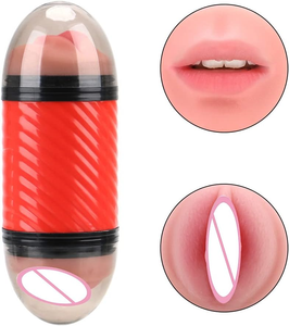 Copa de Masturbación Masculina Manual con Textura Realista 3D de Garganta Profunda y Vagina, con Ventosa y Barra Calefactora - Product Image 3