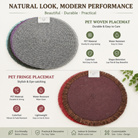 Set de table en PET tissé 38 cm, imperméable, résistant à la moisissure, écologique, anti-taches, pour table de repas extérieure, facile à nettoyer, durable, en carton
