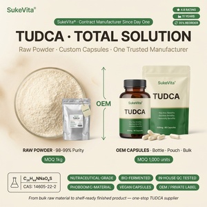 Capsules <span class=keywords><strong>TUDCA</strong></span>, poudre de <span class=keywords><strong>TUDCA</strong></span>, acide tauroursodésoxycholique 500 mg, 60 capsules, étiquette privée OEM pour la purification, la détoxification et la réparation du foie - Product Image 1