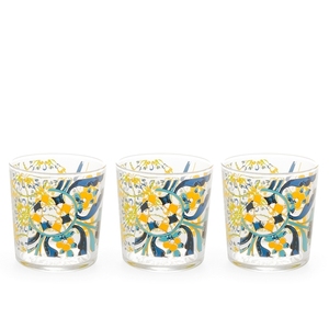 Set di 3 bicchieri Faenza in vetro decorato da 35 cl - Product Image 1