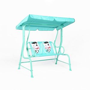 2 Seats Modern Metal Patio <b>Swing</b> <b>Chairs</b> Small Hanging <b>Chairs</b> for Garden Park Courtyard Children - Product Image 3