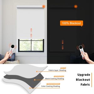 Persianas Rolô Inteligentes Motorizadas Elétricas <span class=keywords><strong>Blackout</strong></span> Lisas Ecológicas Modernas Automáticas Compatíveis com Alexa Google Home e Controle Remoto - Product Image 2