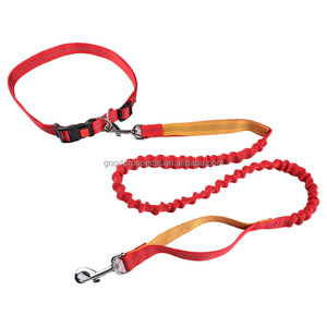 Venta caliente Correa para mascotas con correa para correr Correa elástica Material de nailon Negro Rojo Naranja Azul Color con hebilla de aleación de zinc - Product Image 5