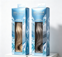 Boîtes d'emballage personnalisées de haute qualité pour extensions de cheveux à clipser, avec fenêtre et trou d'aération pour boîtes en carton