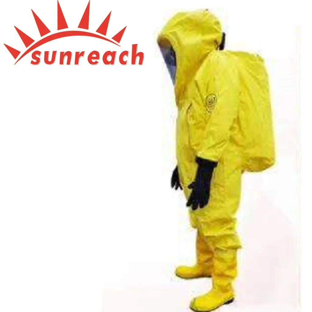 Professional PVC Material Chemical Firefight Heavy Rubber hazmat suit protection safety clothing