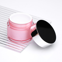 Pot cosmétique crème vide conteneur de vernis à ongles rose 30g 50g cylindre personnalisé acrylique clair acrylique Pot en plastique personnalisé 5000
