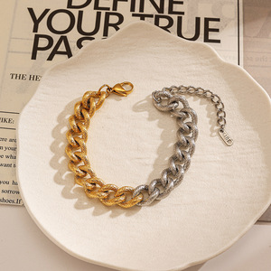 Stainless Steel <b>Bracelet</b> <b>Gold</b> Plated 18k <b>Adjustable</b> Chain Link Unisex Jewelry - Product Image 3