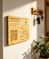 Etiqueta NFC Personalizada de Fábrica, 13.56MHz, Resistente al Agua, Etiqueta Cuadrada de Madera para Código QR de Negocios, para Uso en Hoteles