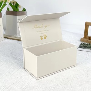 <b>Black</b> Luxury Premium Magnetic Rigid Hard Carton Paper Pet Usage Packaging <b>Box</b> With Gold Stamping - Product Image 1