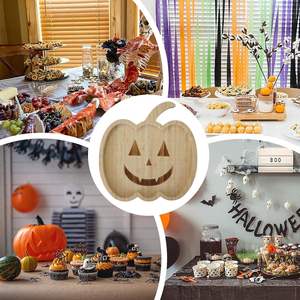 Piatto da Cena in Legno Fatto a Mano con Decorazioni di Halloween: Zucca, Pipistrello, Fantasma, Ragnatela, <span class=keywords><strong>Mummia</strong></span>, Croce - Product Image 6