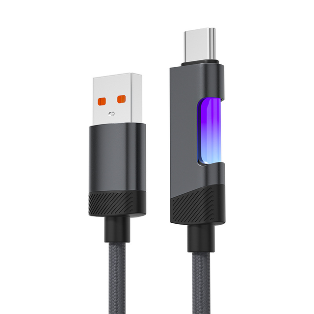 Wholesale 1 Meter 100W Fast Charging USB-A to Type-C C to C Nylon Braided RGB LED Cable for Camera & Earphone
