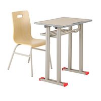 Ensemble de bureau et chaise d'école écologiques avec dossier à poignée, table d'étude en bois à hauteur fixe, fournisseur de mobilier minimaliste pour étudiants