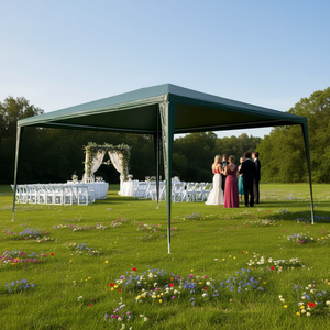 เต็นท์สีเขียวขนาด 9.8x13.1 ฟุต โครงเหล็กเคลือบ PE กันน้ำ กางเร็ว สำหรับงานแต่งงานและงานอีเว้นท์ - Product Image 2