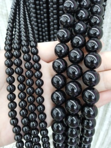 YMJ Wholesale Price 6mm <strong>8mm</strong> 10mm Natural <strong>Black</strong> Spinel <strong>Round</strong> Gemstone <strong>Beads</strong> for Jewelry Making Bracelet Necklace DIY - Product Image 4