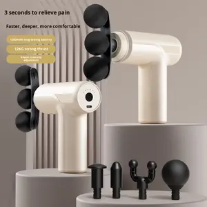 Mini masajeador corporal de Fascia de 3 cabezales, dispositivo de relajación de tejido profundo transfronterizo, hombro, cintura, espalda, pierna, pistola de masaje portátil, sincronización - Product Image 4