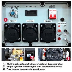 Belon điện 8.0kw Single phase 230/400V mở khung di động máy phát điện diesel kích thước nhỏ động cơ hiệu quả cao - Product Image 6
